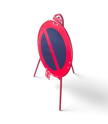 Trípode tubular lacado rojo para señales de tráfico 65x85 cm